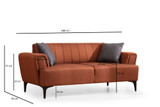 Sofa s 2 sjedala Hamlet - crijep crvena