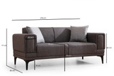 Sofa s 2 sjedala Horizont - tamno siva