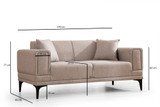 Sofa s 2 sjedala Horizont - Svijetlo smeđa