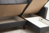 Kutna sofa-krevet Polya - tamno siva