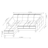 Kutna sofa-krevet Polya - tamno siva