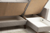 Kutna sofa-krevet Polya - svijetlo siva