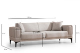 Kauč na razvlačenje s 3 sjedala Horizont - Ecru