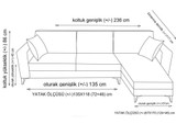 Kutna sofa-krevet Kristal 2+Kutna - Antracit