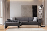 Kutna sofa-krevet Horizont lijevo - tamno siva