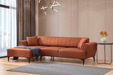 Kutna sofa-krevet Hamlet lijevo - pločica crvena