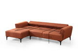 Kutna sofa-krevet Hamlet lijevo - pločica crvena
