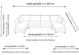 Kutna sofa-krevet Kristal 2+Kutak - Svijetlo siva