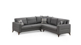 Kutna sofa-krevet Kristal Rest 2+Corner+2 - Tamno siva