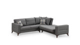 Kutna sofa-krevet Kristal Rest 2+Corner+2 - Tamno siva