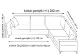 Kutna sofa-krevet Kristal Rest 2+Corner+2 - Tamno siva