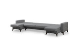 Kutna sofa-krevet Kristal 3+Kutak v2 - Svijetlo siva