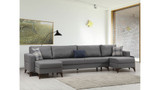 Kutna sofa-krevet Kristal Rest 3+Corner - Tamno siva