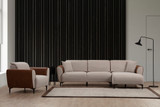 Kutna sofa-krevet Aren Right - bež, cimet