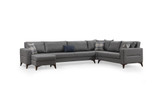 Kutna sofa-krevet Kristal Rest 3+Corner+2 - Tamno siva
