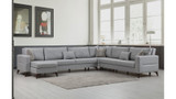 Kutna sofa-krevet Kristal 3+Kut+3 v2 - Svijetlo siva