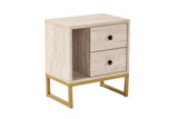 Noćni ormarić Glimmer - travertin, zlato