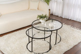 Set stolića za kavu Aurum - 80, 60 - crna, prozirna