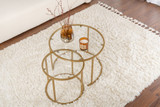 Set stolića za kavu Aurum - 60, 42 - zlato, prozirno