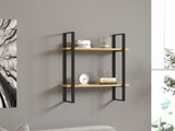 Zidna polica Buba - hrast safir, crna