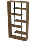 Polica za knjige Presto - orah, crna Polica za knjige Presto - orah, crna