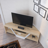 TV stalak Sares - hrast, bijeli
