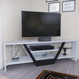 TV stalak Sares - bijeli, crni TV stalak Sares - bijeli, crni