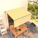 Tenda na ručno uvlačenje s roletom 3,5 x 2,5 m žuto-bijela 3069398