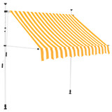 Tenda na ručno uvlačenje 150 cm narančasto-bijela prugasta 43231