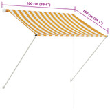 Tenda na uvlačenje 100 x 150 cm žuto-bijela 145890