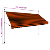 Tenda na ručno uvlačenje 300 cm narančasto-smeđa 145838
