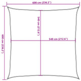 Jedro za zaštitu od sunca 160 g/m² smeđe-sivo 6 x 6 m HDPE 311389