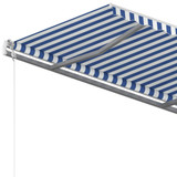 Tenda na ručno uvlačenje sa stupovima 4 x 3,5 m plavo-bijela 3070016