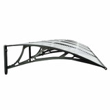 Nadstrešnica za vrata crna i prozirna 400 x 75 cm polikarbonat 153597