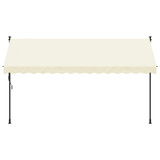 Tenda na uvlačenje krem 350 x 150 cm od tkanine i čelika 368748