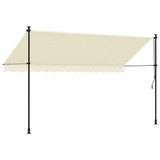 Tenda na uvlačenje krem 350 x 150 cm od tkanine i čelika 368748
