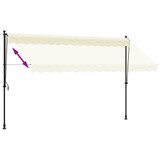 Tenda na uvlačenje krem 350 x 150 cm od tkanine i čelika 368748
