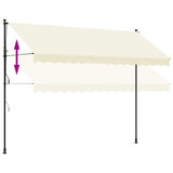 Tenda na uvlačenje krem 350 x 150 cm od tkanine i čelika 368748
