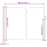 Bočna tenda na uvlačenje crna 160 x 300 cm 4004309