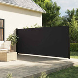 Bočna tenda na uvlačenje crna 180 x 500 cm 4004444