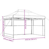 Sklopivi prigodni šator za zabave s 3 bočna zida terakota 4005021