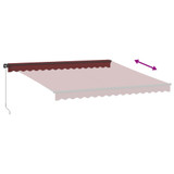 Tenda na ručno uvlačenje bordo 400 x 350 cm 3214998