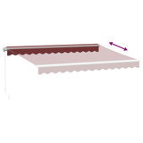 Tenda na ručno uvlačenje bordo 350 x 250 cm 3215226