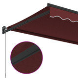 Tenda na ručno uvlačenje bordo 300 x 250 cm 3215298