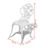 Bistro Set 3 kom Bijeli Lijevani Aluminij