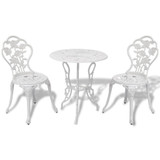 Bistro Set 3 kom Bijeli Lijevani Aluminij