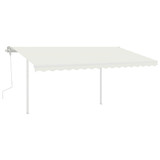 Tenda na ručno uvlačenje sa stupovima 4,5 x 3 m krem 3069957
