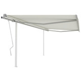 Tenda na ručno uvlačenje sa stupovima 4,5 x 3 m krem 3069957