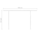 Tenda na ručno uvlačenje sa stupovima 4,5 x 3 m krem 3069957