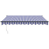 Tenda na uvlačenje plavo-bijela 3 x 2,5 m tkanina i aluminij 3154446